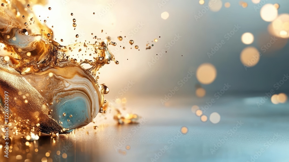 Poster dynamic liquid splash action abstract background visual art creative environment close-up view fluid