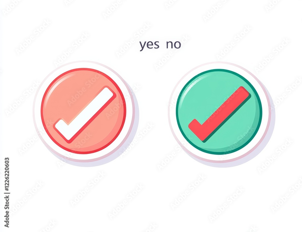 Poster simple yes/no choice buttons with checkmarks.