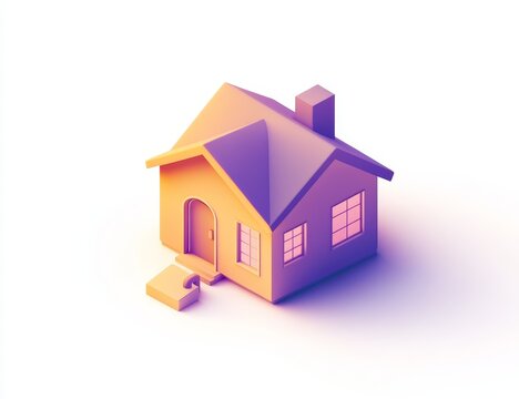Isometric 3D model of a single-family home.
