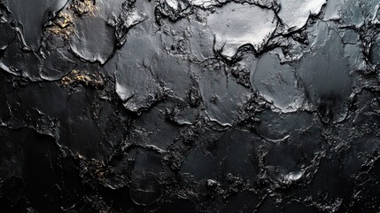 Abstract Black and Gold Textured Art: A Dramatic Study in Dark Hues and Metallic Accents