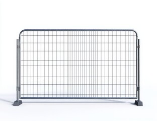 Metal wire mesh fence panel isolated on white background.