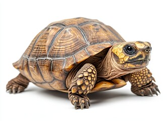 Fototapeta premium Realistic textured tortoise sculpture crafted with intricate details showcasing natural beauty and artistic representation of wildlife on a clean background