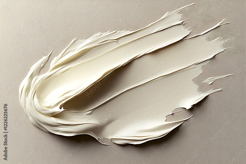 Poster Smooth Textured Cream Swirl Abstract on Beige Background for Design : Generative AI