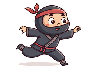 Naklejka premium cartoon ninja running 