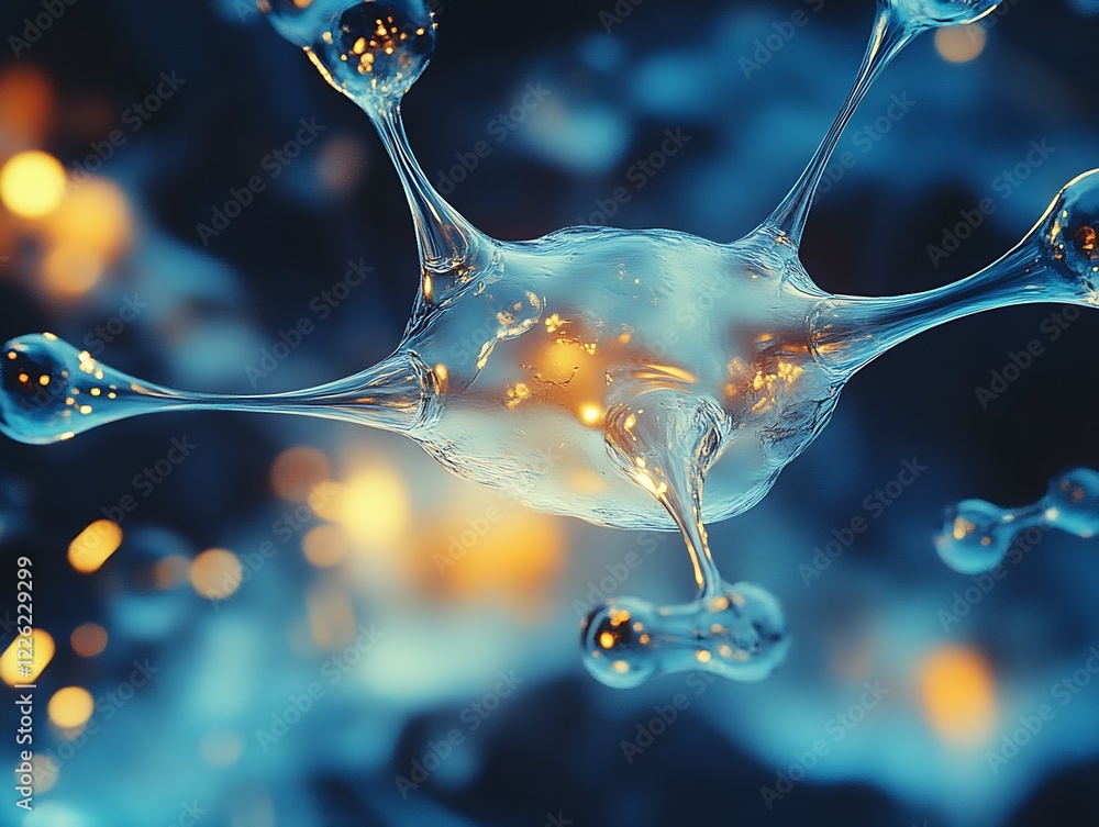 Poster Abstract Neuron Structure Conceptualized with Bright Lighting and Fluid Dynamics in Modern Visualization : Generative AI