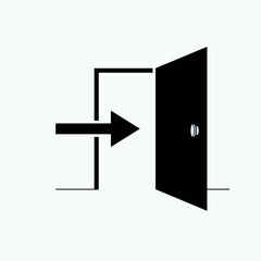 Opened Door Icon. Entry Point. Evacuation Route, Exit Way.Accessed, Building Component Illustration. Applied as Trendy Symbol for Design Elements, Websites, Presentation and Application - Vector.