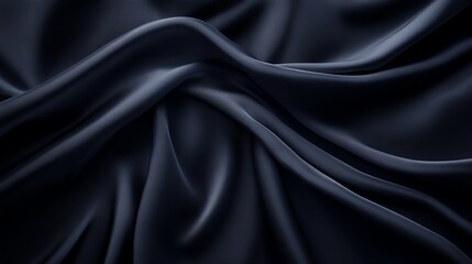 Obraz premium Dark Blue Silk Draped Fabric Soft Texture