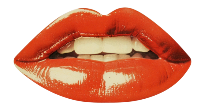 PNG Vintage red lip photo cutouts lips cosmetics lipstick.