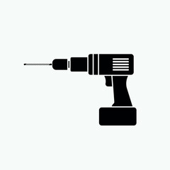 Machine Drill Icon. Household Equipment Symbol.  