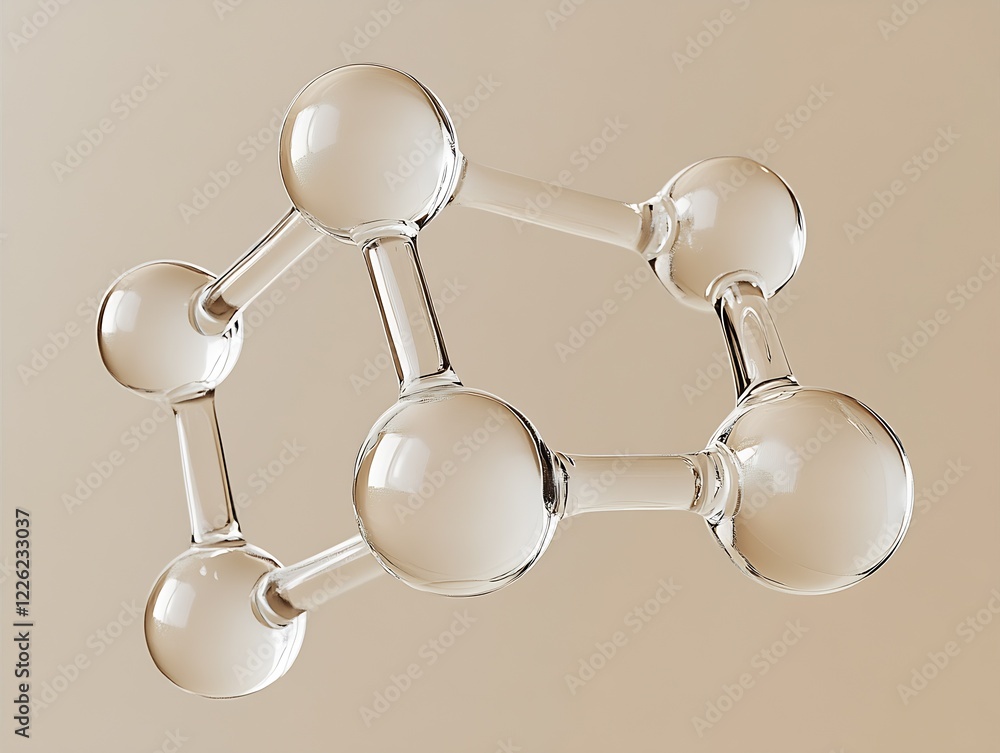 Poster transparent molecular structure visualization on neutral background for scientific study : generativ