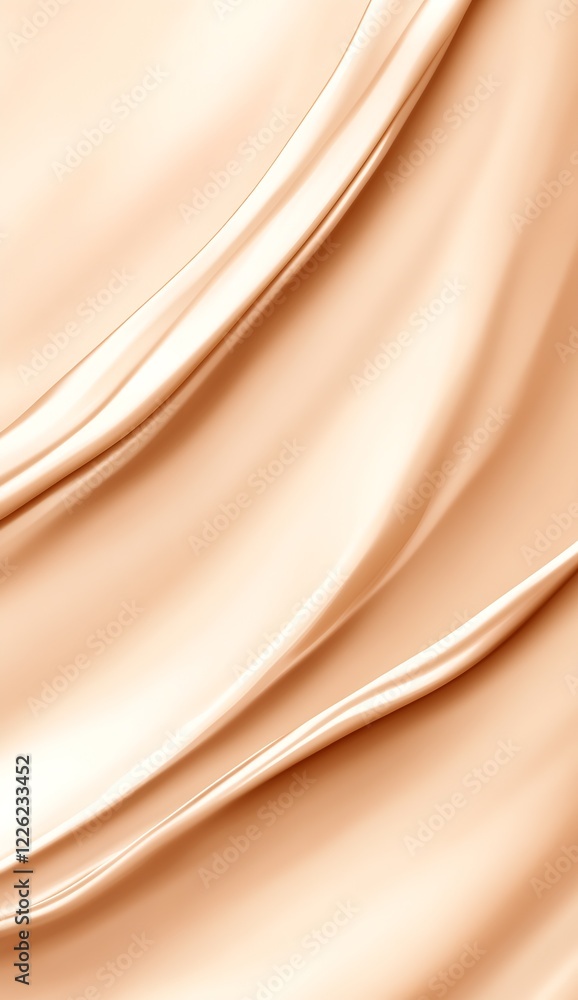 Aufkleber elegant beige fabric texture flowing in soft wavy patterns : generative ai