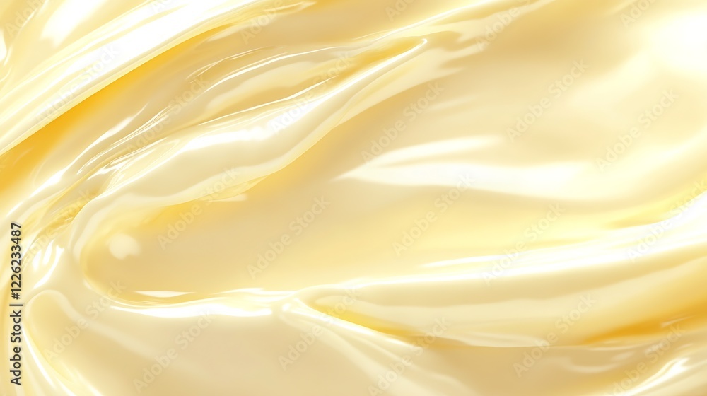 Poster Smooth Creamy Texture with Vivid Yellow and Golden Hues in a Luxurious Abstract Background : Generative AI