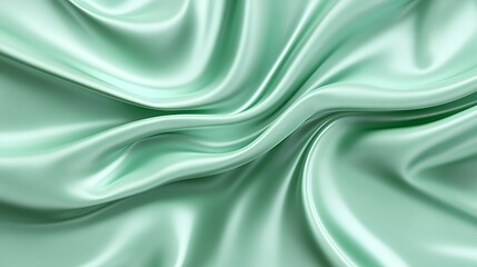 Obraz premium Smooth Mint Green Silk Fabric Draped Softly