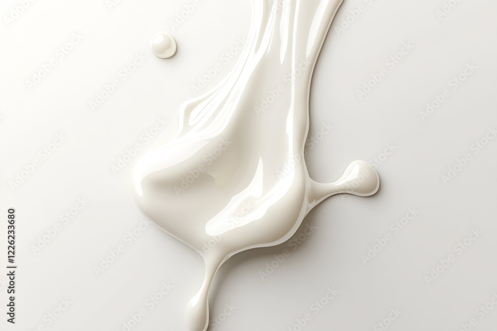 Aufkleber Smooth Liquid Splash Creating Flowing Abstract Shape in a Minimalist Style : Generative AI