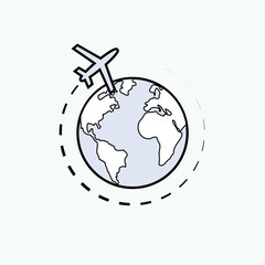 Trip Holiday Icon. Recreation, Journey Symbol - Vector.