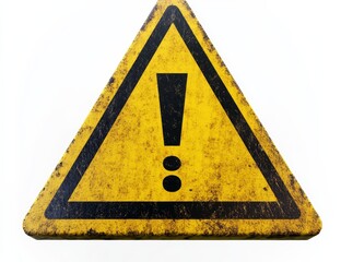 Grunge yellow triangle warning sign with exclamation mark. (1)