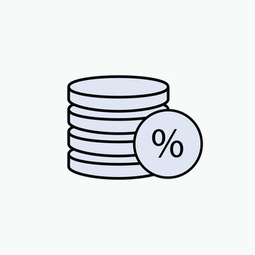 Tax icon. Income Deduction Symbol - Vector. Applicable to Design Elements, Presentations, Websites or Applications. 