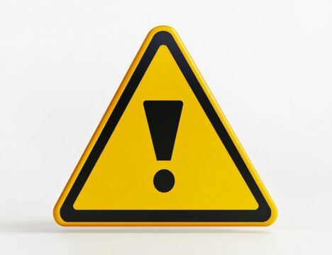 Yellow triangle warning sign with exclamation mark. (2)