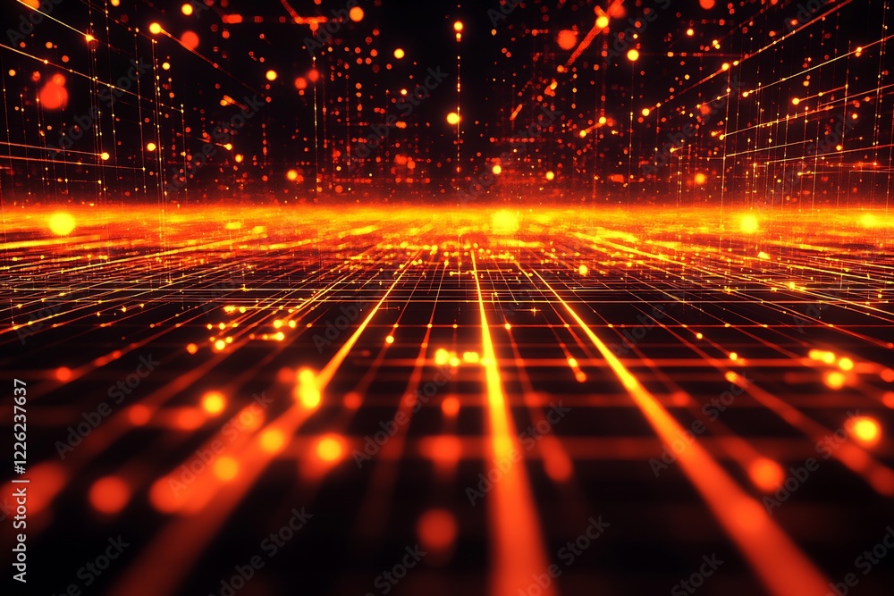 Poster Vibrant Lasers Overlapping in a Technological Abstract Universe Setting : Generative AI