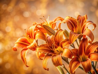 Obraz premium Dried Daylily Flowers, Autumn Harvest, Herbal Tea, Dried Flower Arrangement, Botanical Photography, Orange Daylily, Close Up Dried Flowers