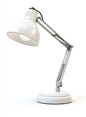 White adjustable desk lamp on white background. (1)