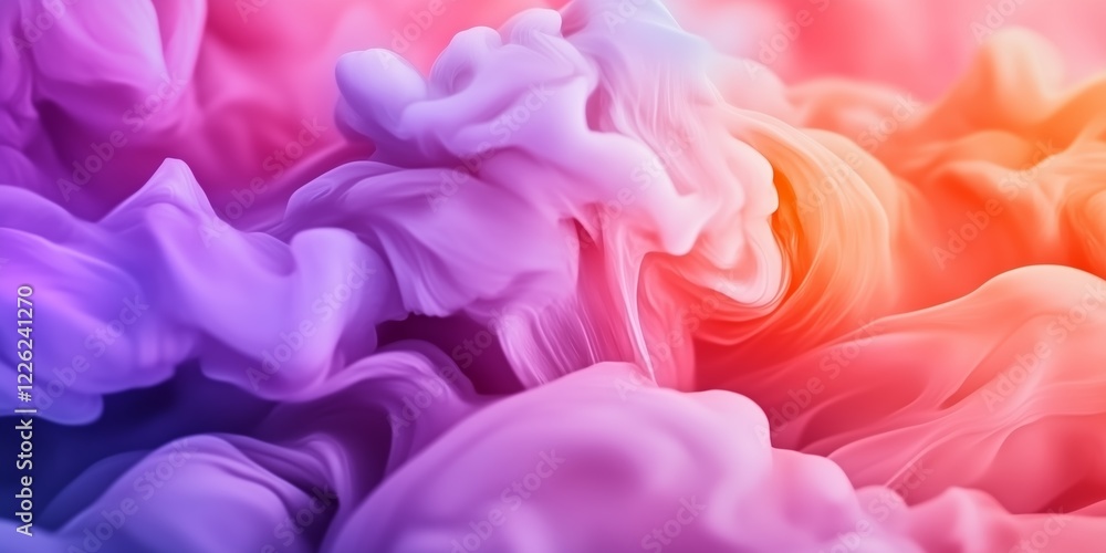 Poster soft waves of pink and purple create a captivating abstract display. swirling vibrant colors blend t