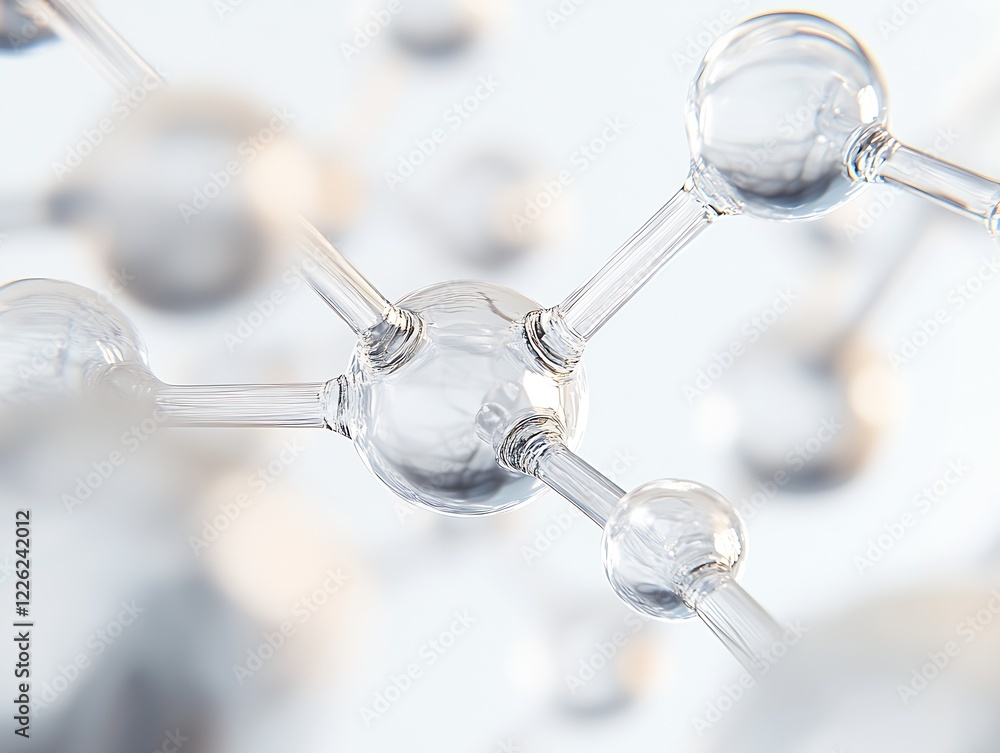 Poster Close-Up View of Molecular Connections in Transparent Structure Symbolizing Scientific Advancement : Generative AI