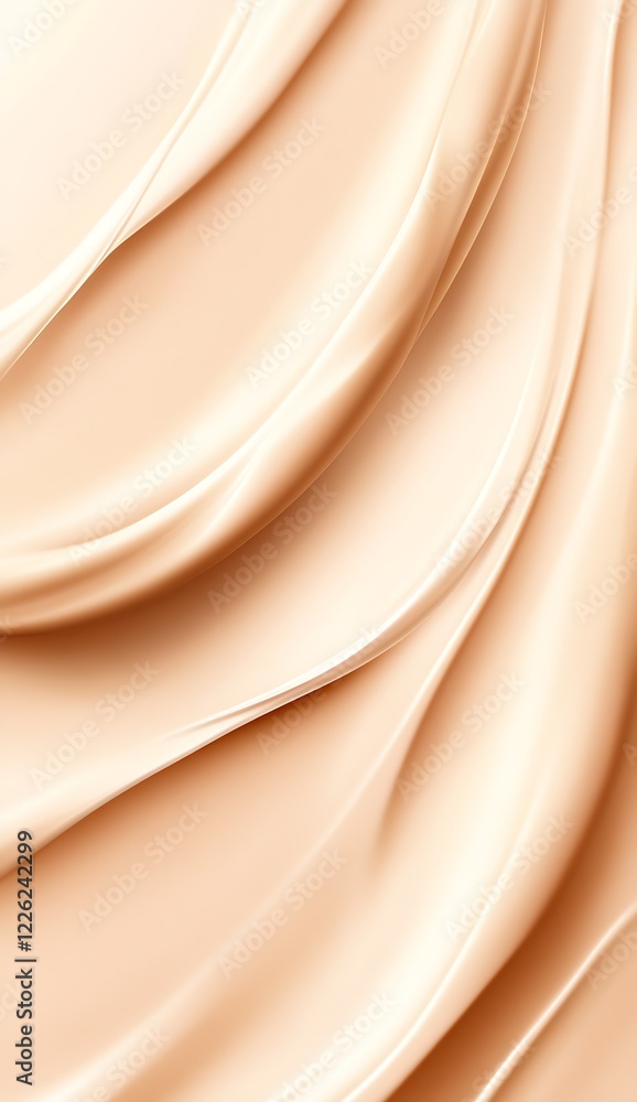 Poster Luxurious Soft Beige Fabric Background with Seamless Flowing Patterns : Generative AI