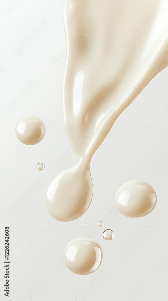 Aufkleber abstract creamy liquid curves forming a dynamic flowing design : generative ai
