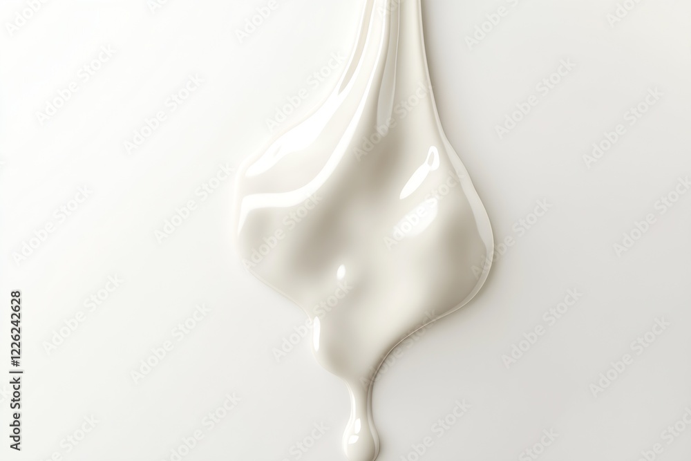 Aufkleber Luscious Cream Flow Creating a Sensual and Smooth Abstract Form on White Canvas : Generative AI