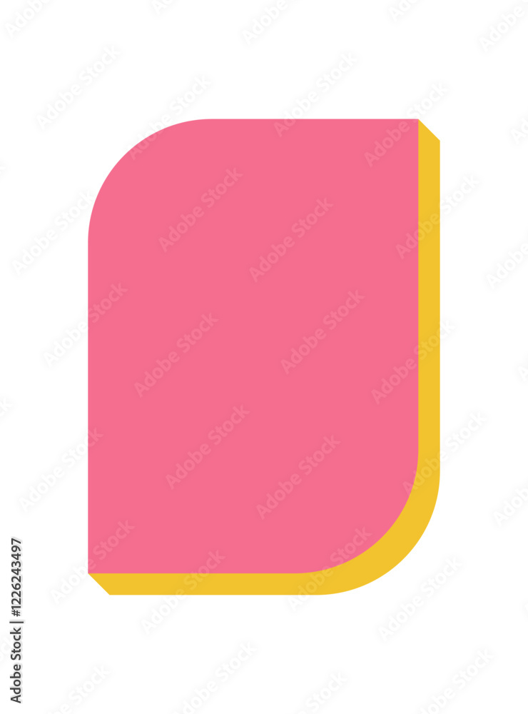 Wall mural bold abstract brutalist shape. minimalist element with flat curve and shadow. this iconic design ref
