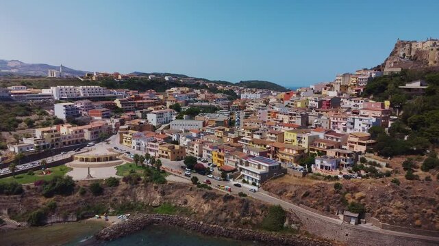 Aerial view of Castelsardo, Italy.