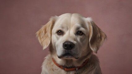 Portrait of a dog, background solid color
