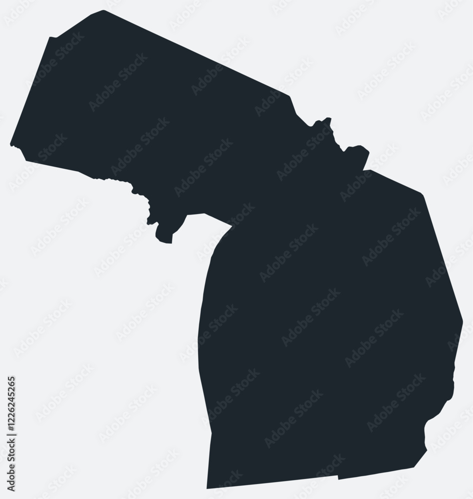 Poster michigan map. just a simple border map. shape of the state. flat blank michigan outline. vector boun