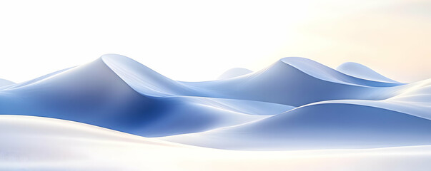 Blue dunes sunrise, abstract landscape