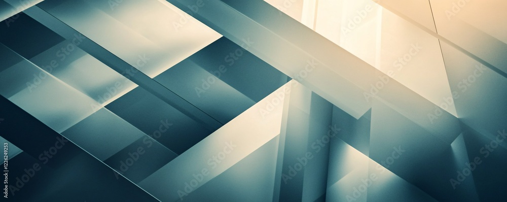Poster Creating a dynamic perspective design using abstract geometric patterns with intersecting lines and shapes