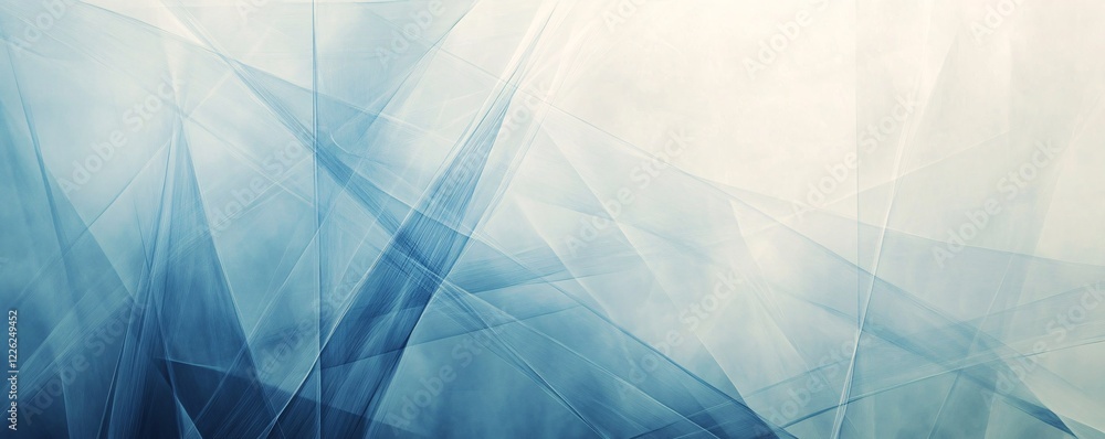 Poster Modern and elegant design with abstract blue and white background and transparent crossing lines