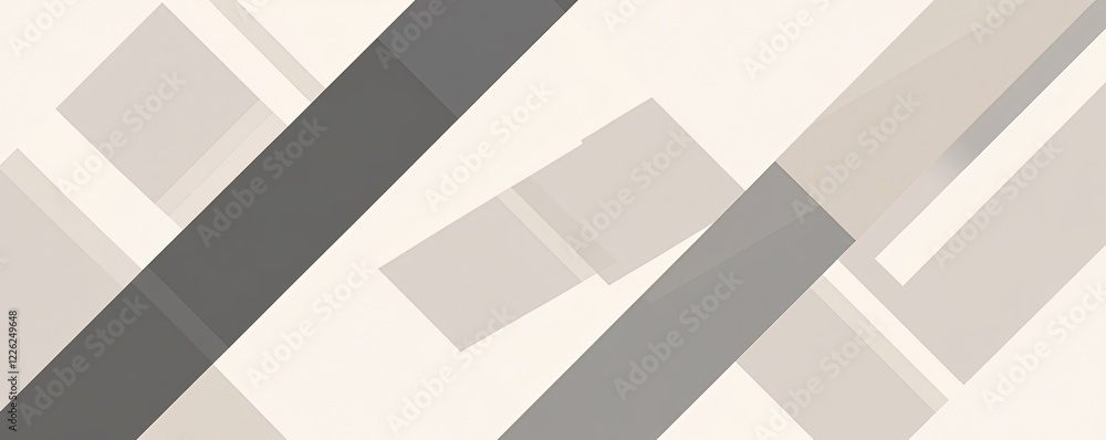 Poster Simple abstract backdrop featuring overlapping gray and beige geometric shapes