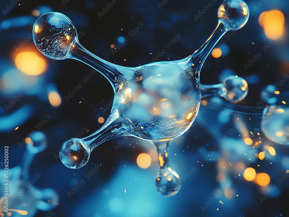 Poster Artistic Visualization of Neuron in Abstract Form with Vibrant Lighting and Digital Effects : Generative AI