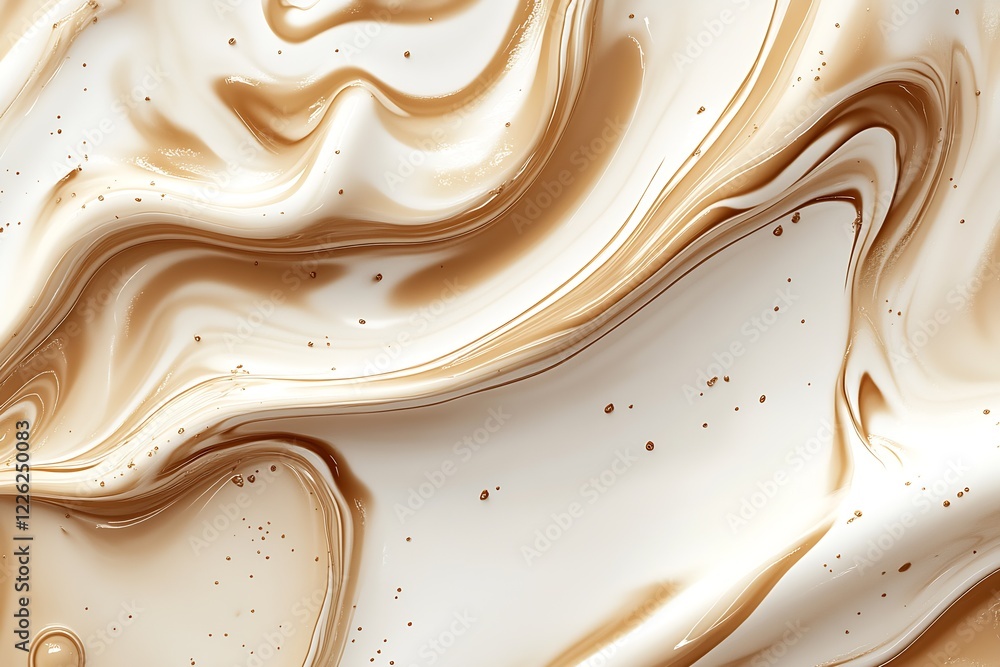Poster creamy caramel swirls with liquid texture perfect for abstract art and backgrounds : generative ai