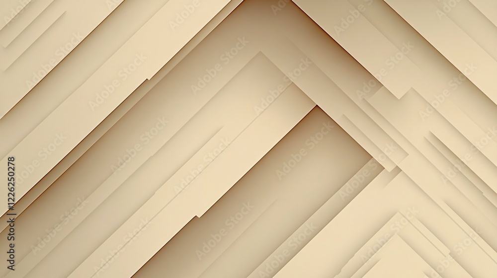 Poster Beige geometric shapes creating a 3d effect on abstract background