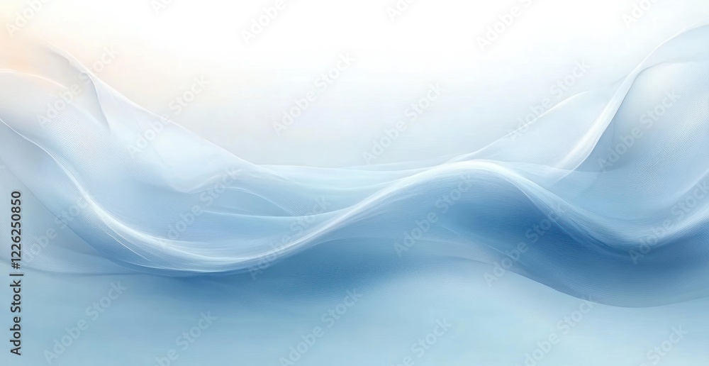 Poster translucent wave background ethereal design minimalism cool color palette high-key lighting abstract