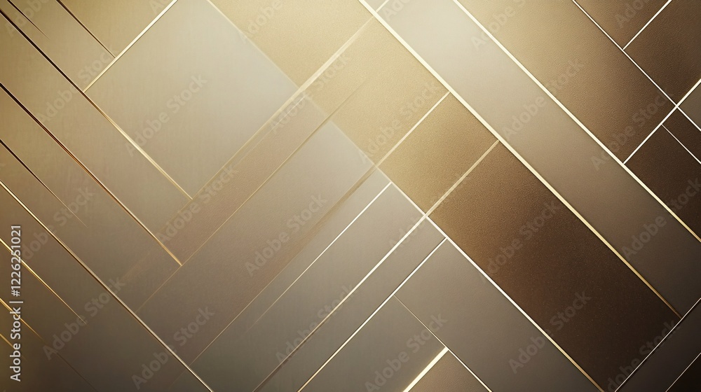 Poster Abstract gold geometric background with play of light and shadows