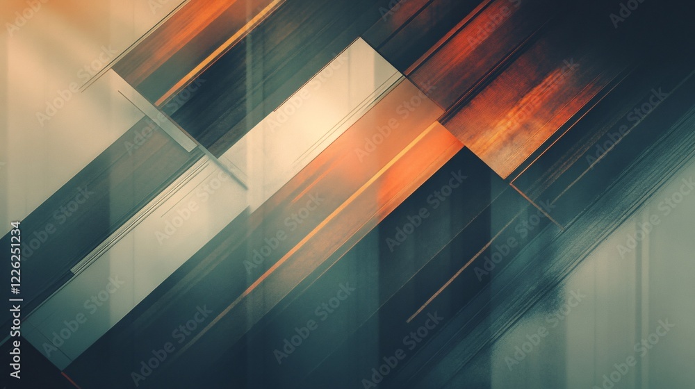 Poster Dynamic composition of intersecting lines and shapes in abstract geometric background