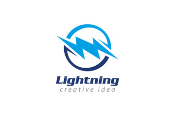 Fototapeta premium Creative Thunder Concept Logo Design Template
