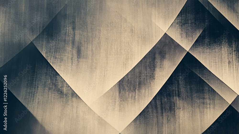 Poster Abstract geometric background with a three-dimensional effect created by intersecting lines and contrasting colors