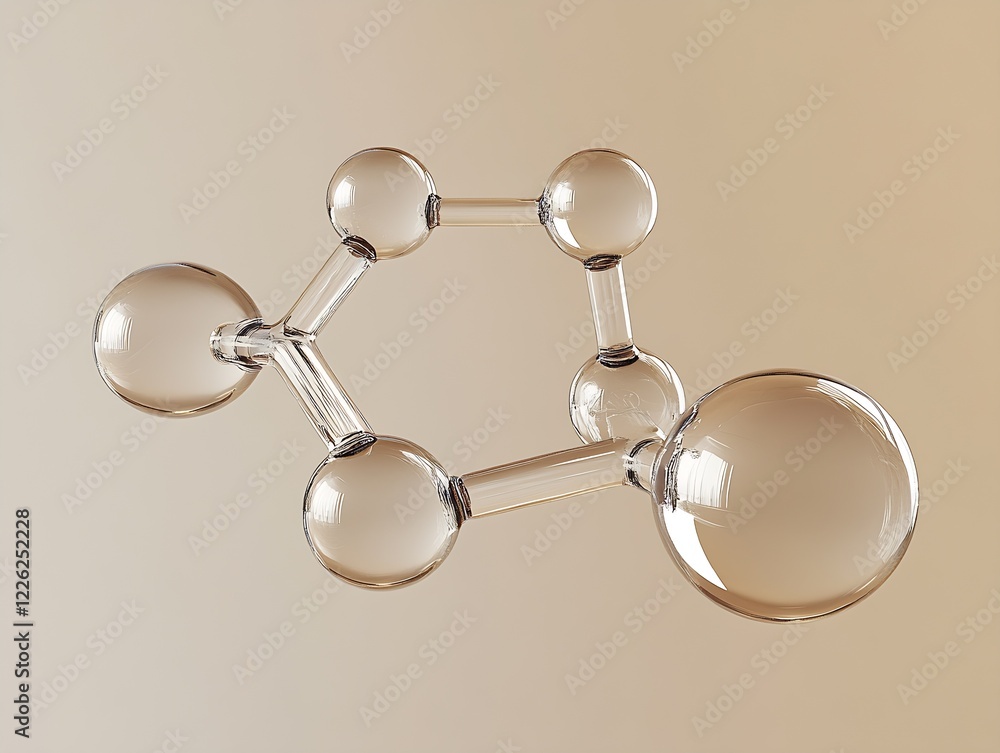 Aufkleber angular glass molecule structure demonstrating scientific connection and bonding : generative ai