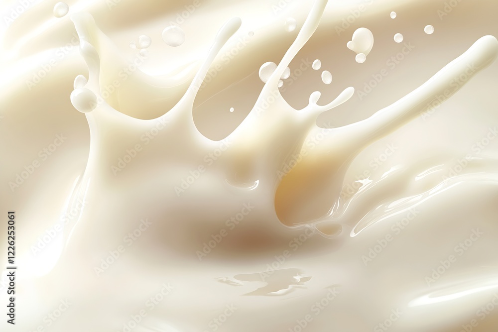 Poster dynamic milk splash captured in motion showcasing freshness and vibrance for advertising use : gener