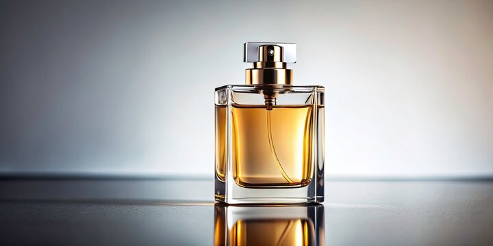 Minimalist Perfume Bottle Photography: Isolated 60ml Fragrance Elixir on Clean Background