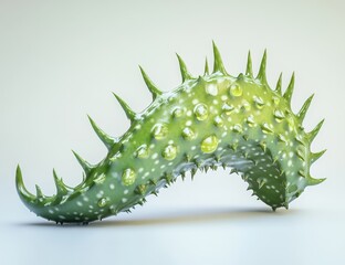 Naklejka premium Abstract green spiky organic form, 3D render.